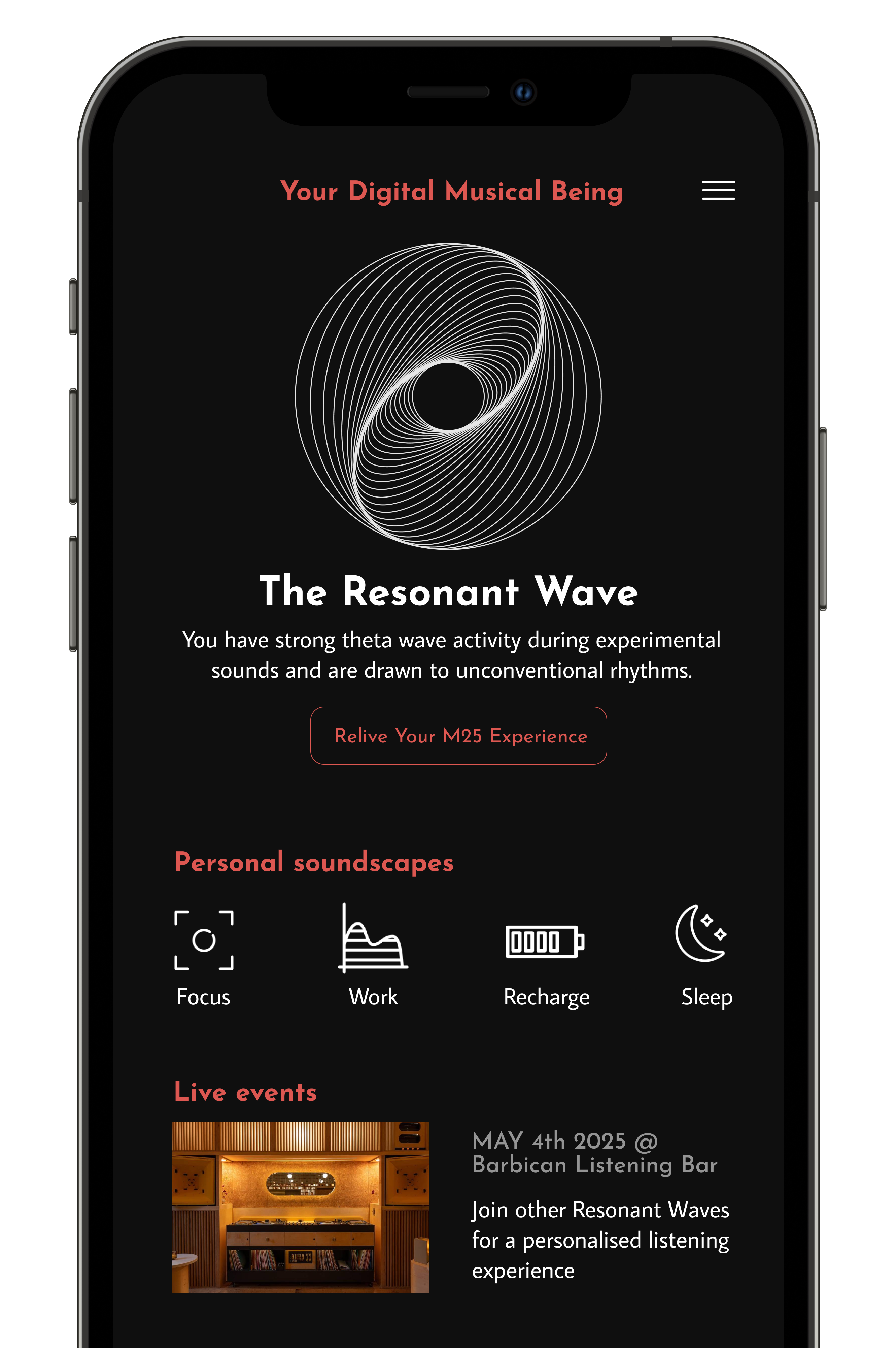 Digital Musical Being — personal frequency discovery concept