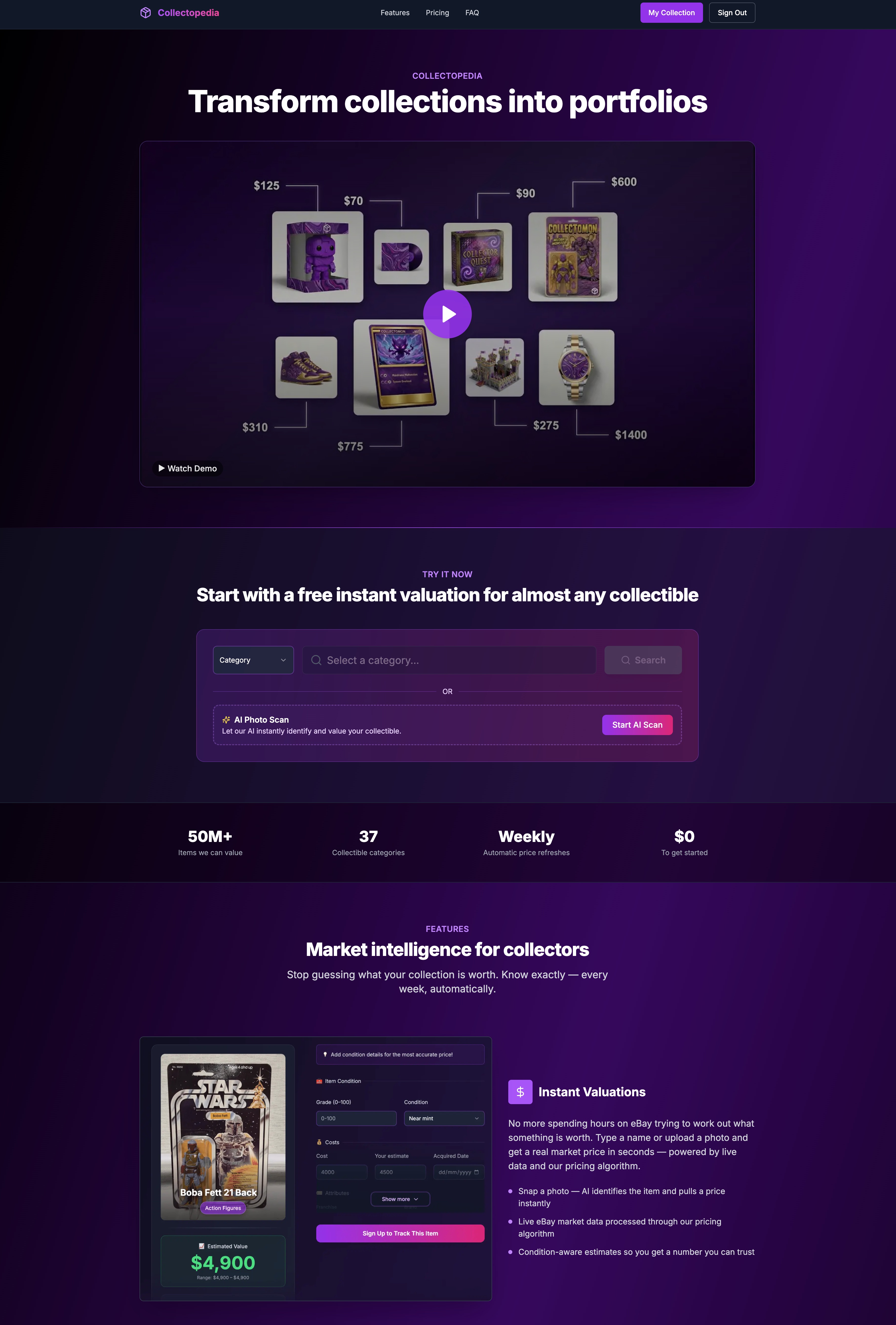 Collectopedia homepage