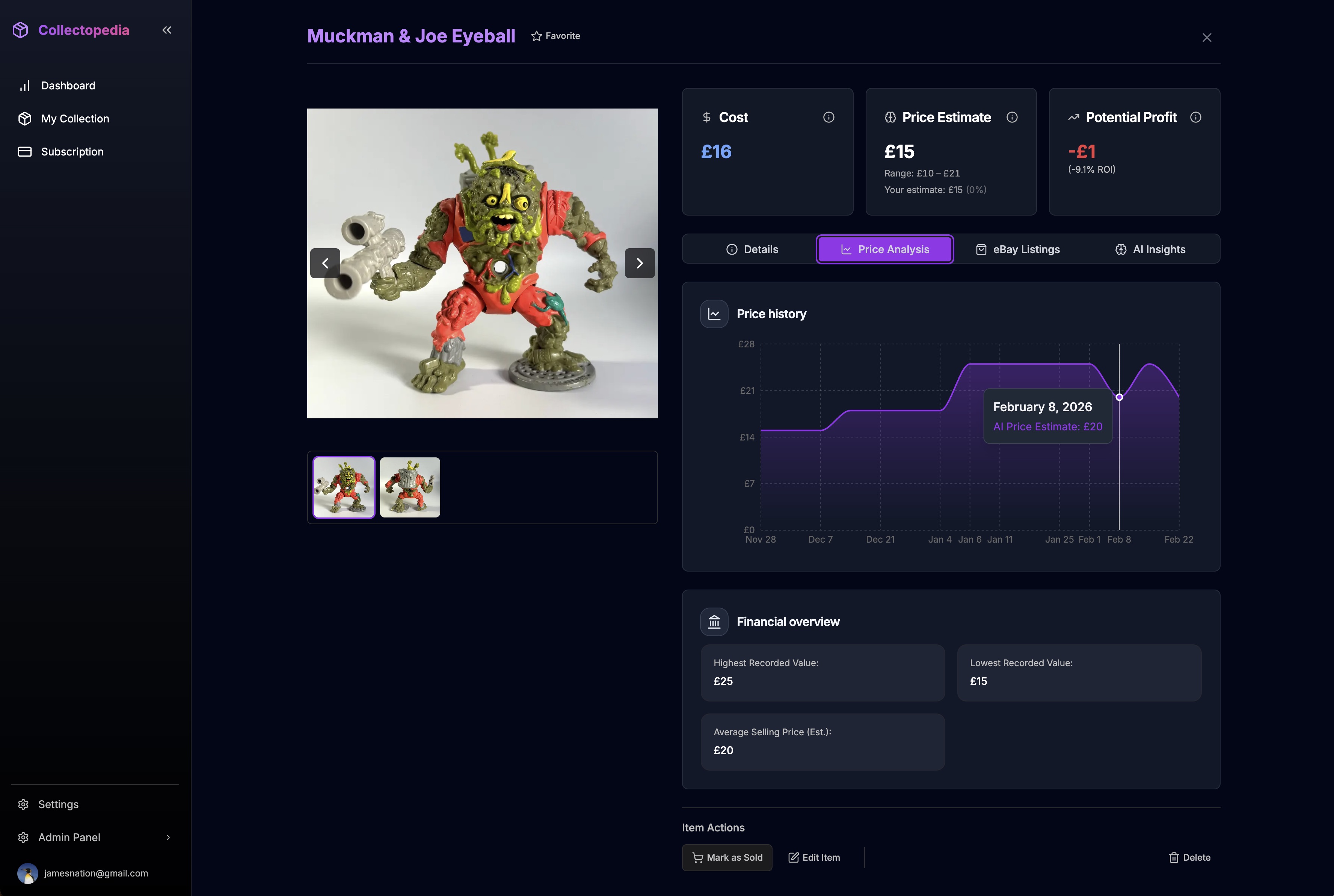 Collectopedia item detail